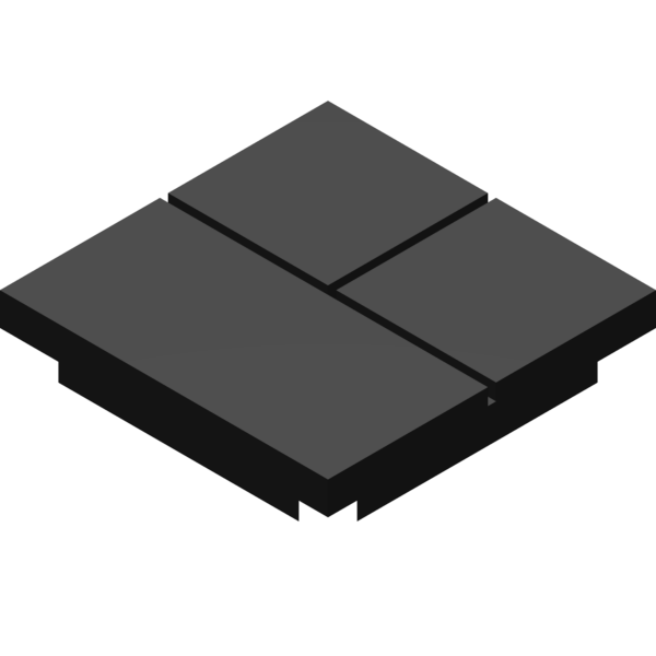 Splitblock Tile architectural model with two divided rectangular sections