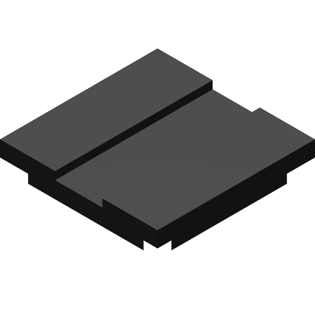 Splitstone Tile architectural model with two offset rectangular sections and recessed line