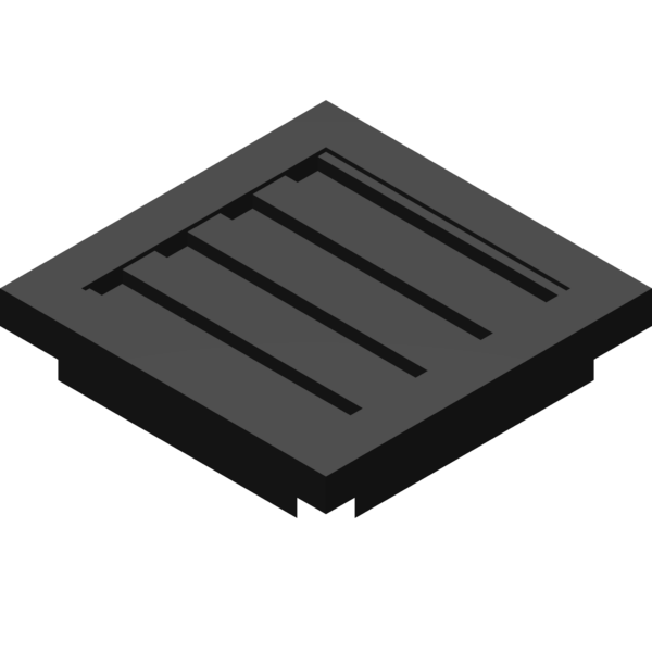 Vent Tile architectural model with vent-like parallel recessed lines