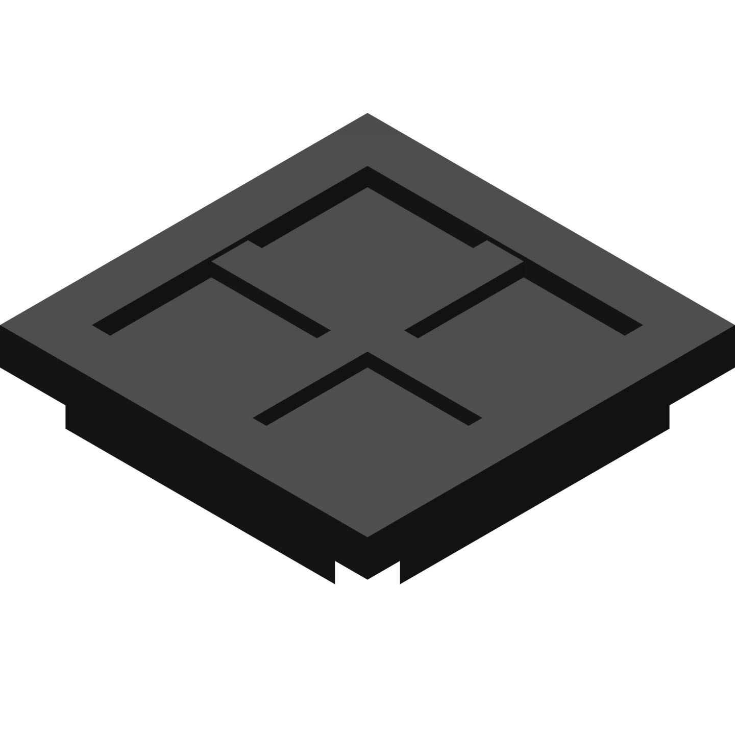 Gridline Tile architectural model with recessed grid or floor plan pattern