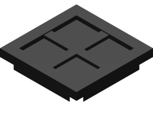 Gridline Tile architectural model with recessed grid or floor plan pattern