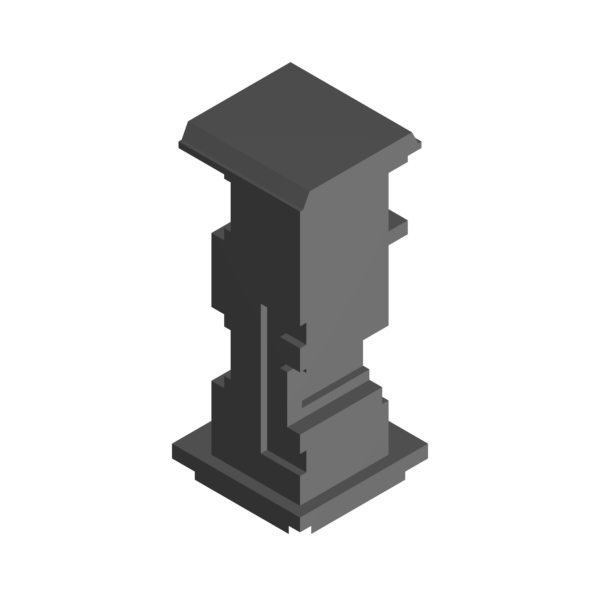 Pillar Crest architectural miniature model with compact pillar-like design and minimalistic details