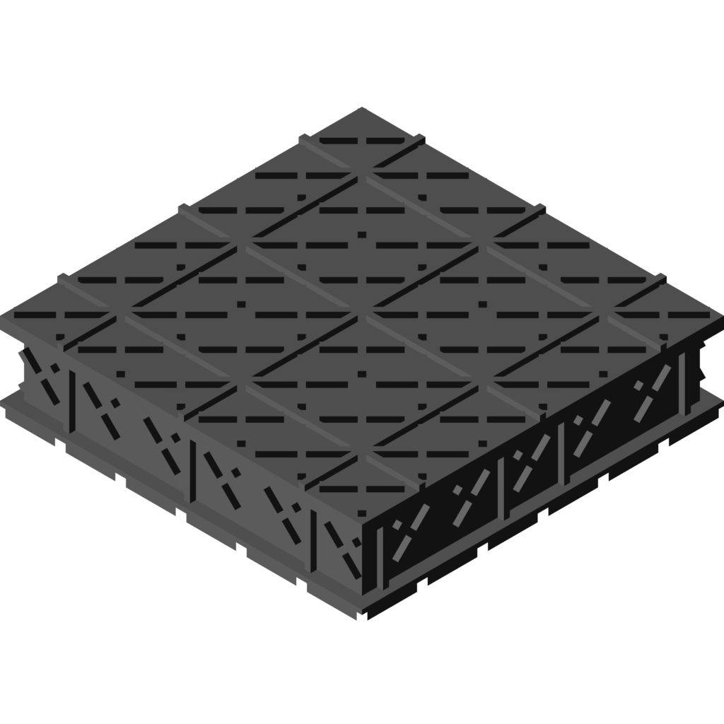 GHOSZT Platform #001A modular base in 6x6 size, designed with a connection grid that supports large, expandable structures for creative projects.