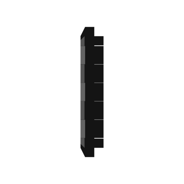 Right 3D Frame with modular design, pegs in two dimensions, and corner divot for easy disassembly